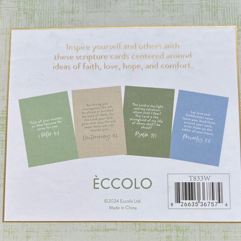 Eccolo A Box of Verse Scripture Cards - Gold and Green